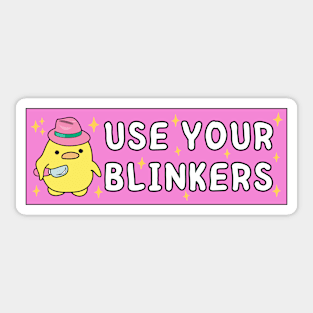 Use Your Blinkers, Cute Duck, Funny Meme Bumper Sticker